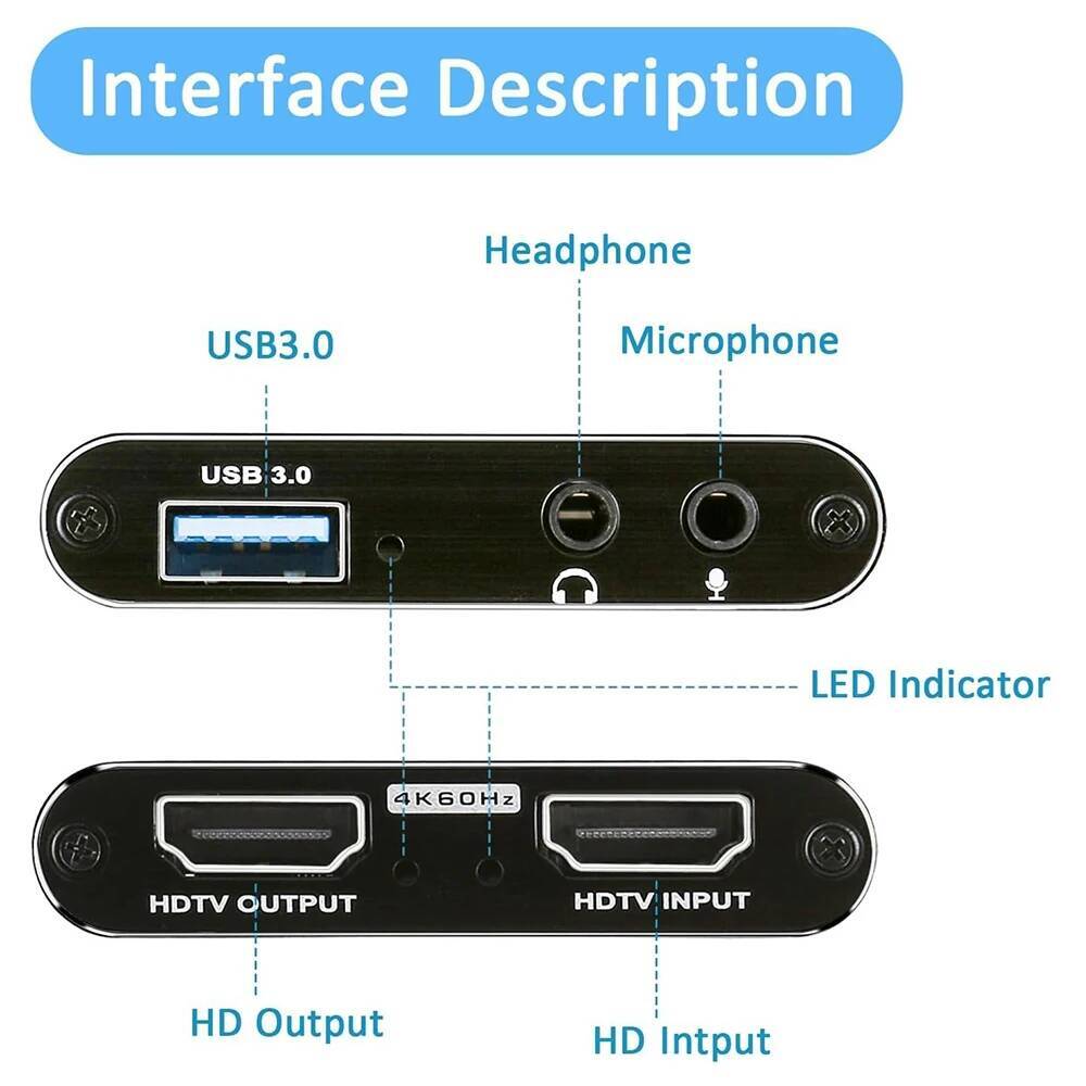 4K HDMI-Compatible to USB 3.0  - Capture Card 4K Hdmi 评论和价格