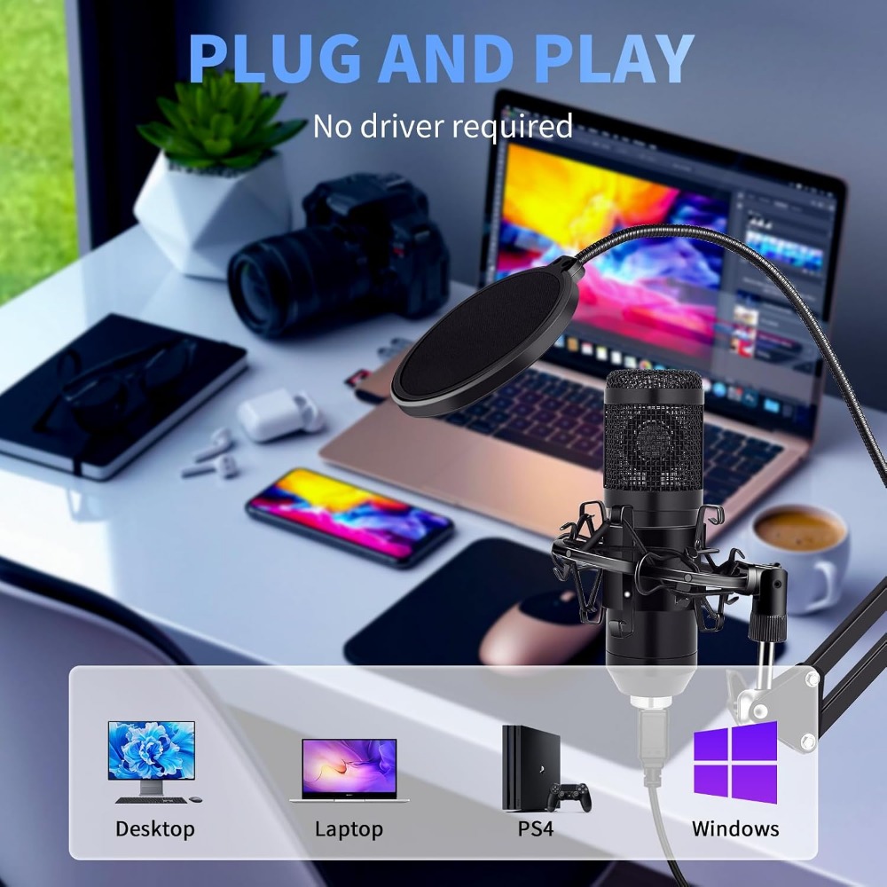 Condenser Microphone Kit with  - Microphone Arm Boom 评论和价格