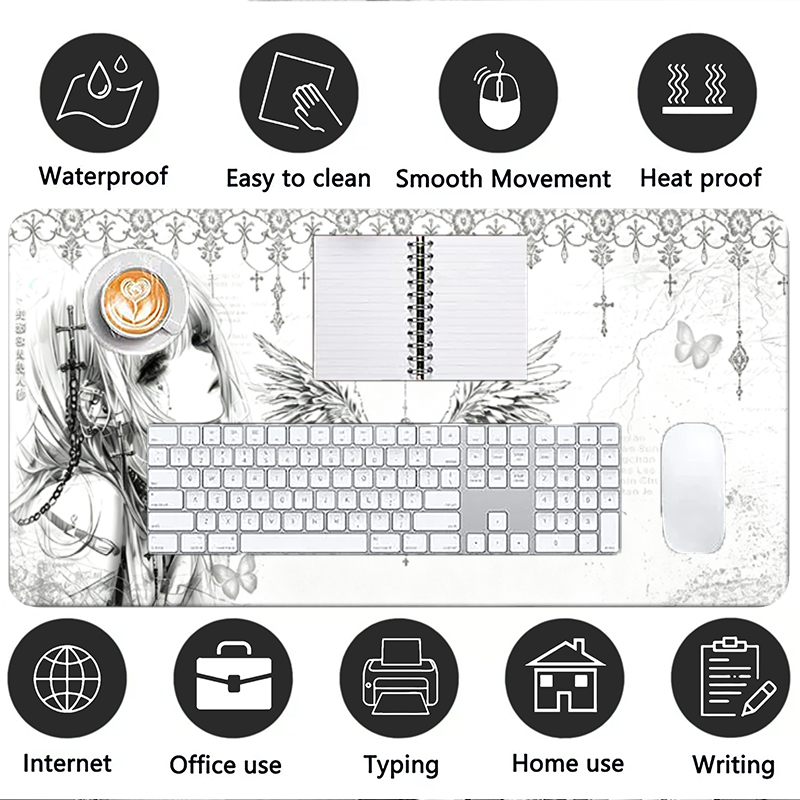 Leather Mousepad Black White A - Esports Gaming Desk 评论和价格